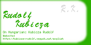 rudolf kubicza business card